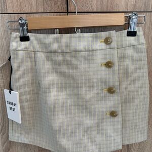 Aritzia Yellow Plaid Women's Skort